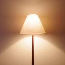 Floor lamp with telescopic in teak & brass