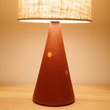 Table lamp in solid teak
