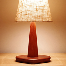 Table lamp in solid teak