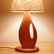 Table lamp in solid teak