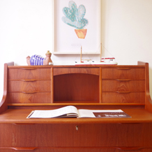 Bureau with mirror & key