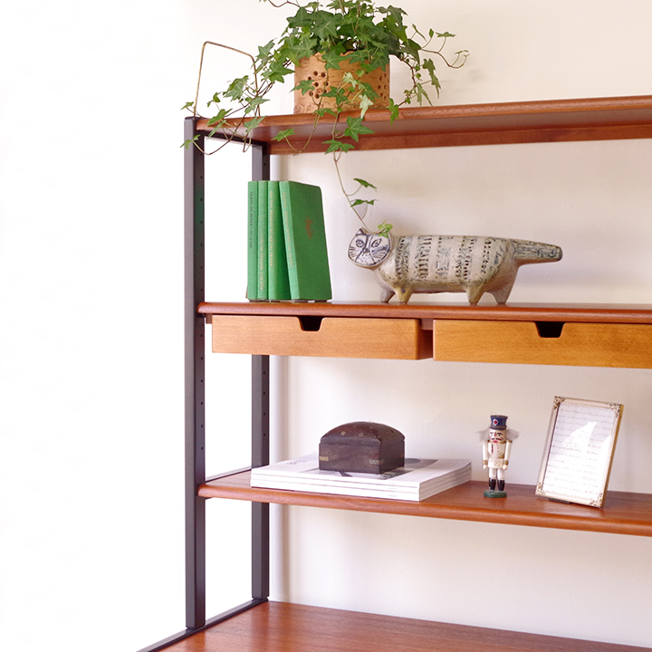 Bodafors / Bookshelf with sliding doors in teak