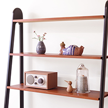 Bookshelf with flip up door in teak