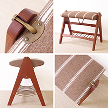 Adjustable foot stool/ottoman in teak (Gabriel)