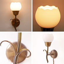 Bracket lamp in glass and brass