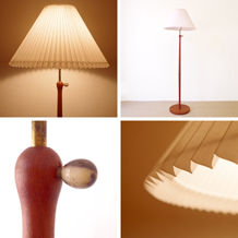 Floor lamp with telescopic in teak