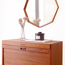 Cabinet with tambour door in teak