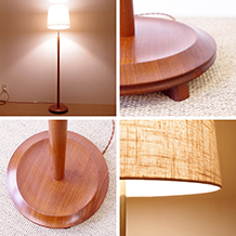 Floor lamp in teak