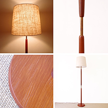 Floor lamp in teak