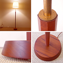 Floor lamp in solid teak