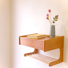 Wall shelf with drawer in teak&oakをアップしました
