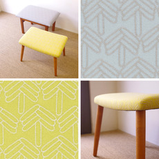 Stool with new fabric Akira Minagawa(mina perhonen)を2脚アップしました