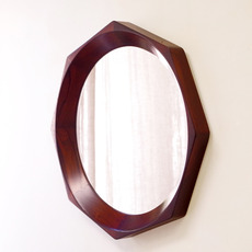 Small octagonal mirror in rosewood をアップしました