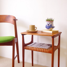 HELIBORG MOBLER / Coffee table in teak & rattanをアップしました