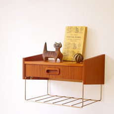 Wall shelf with drawer in teak をアップしました