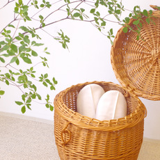 Sewing basket with handle&lid をアップしました