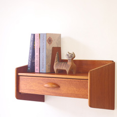 Wall shelf with drawer in teak をアップしました