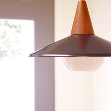 Pendant lamp in solid teak & glass をアップしました