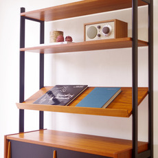 Bookshelf with sliding doors in teakをアップしました