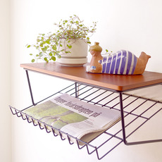 Wall shelf with magazine rack in teak をアップしました