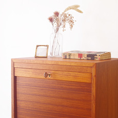Cabinet with tambour door in teak をアップしました