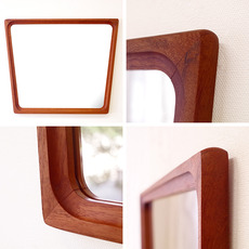 Trapezoid medium mirror in teak をアップしました