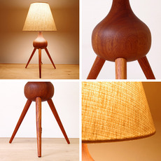 Tripod table lamp in solid teak (large) をアップしました