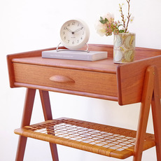 Side chest with drawer in teak and rattanをアップしました