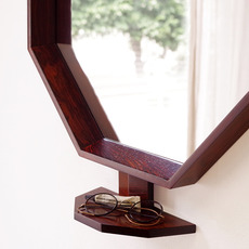 Octagonal mirror with shelf in rosewoodをアップしました