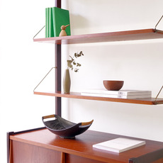 Bookshelf with sliding doors in teak をアップしました