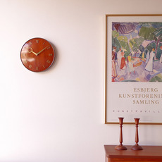 Wall clock in mahogany and brass をアップしました