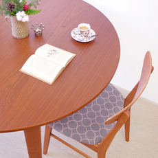 Round dining table with 1leaf in teak をアップしました