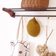 Wall mounted coat rack with shelf in teak&brass をアップしました