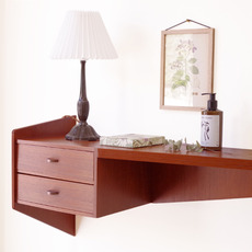 Wall mounted shelf with 2drawers in teak をアップしました