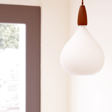 Pendant lamp in glass&teak をアップしました