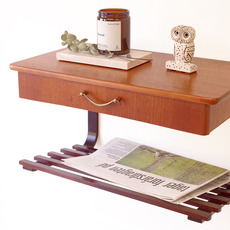 Wall shelf with drawer and rack in teak をアップしました
