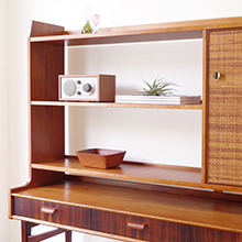 Bookcase with rattan door in teak and rosewood をアップしました