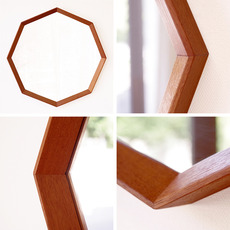 Octagonal large mirror in teak をアップしました