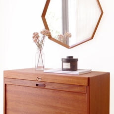 Cabinet with tambour door in teak をアップしました