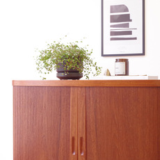 Cabinet with tambour doors in teak をアップしました