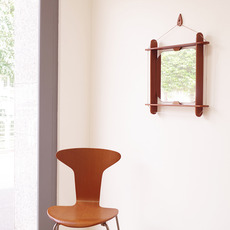 Floating square mirror in teak をアップしました