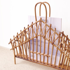 Magazine rack with handle in rattan をアップしました