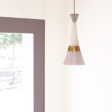 Pendant lamp in glass (white&gray) をアップしました