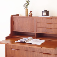 Bureau with tambour doors & key in teak をアップしました