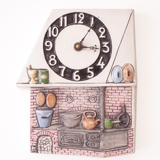 Jie Gantofta / Ceramic wall clock 薪ストーブのキッチン をアップしました