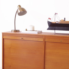 Double cabinet with tambour doors in teak をアップしました