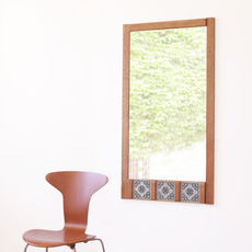 Large mirror with tile in oak をアップしました