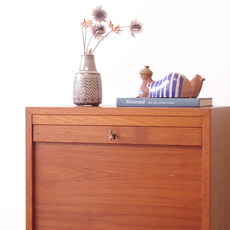 Cabinet with tambour door in teak をアップしました