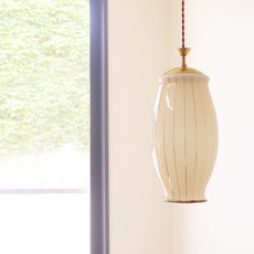 Pendant in glass&brass (ivory) をアップしました