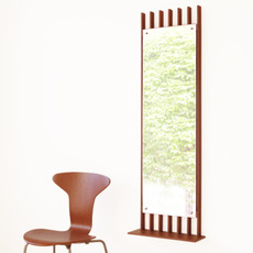 Funky Spejle / Large mirror with shelf in teak をアップしました